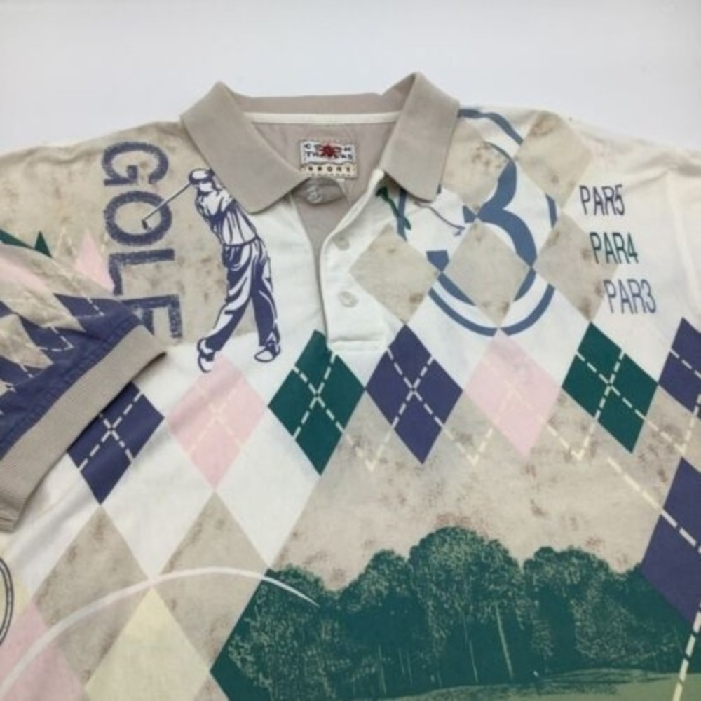 Cotton Traders Mens Sport Short Sleeve Polo Golf Pattern Size Large